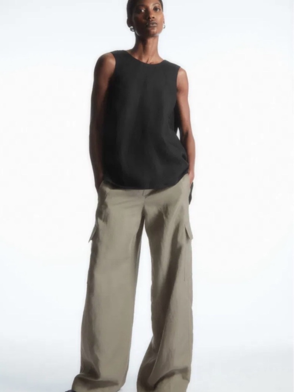 COS Linen Blend Twist Back Top - Picture 3 of 9